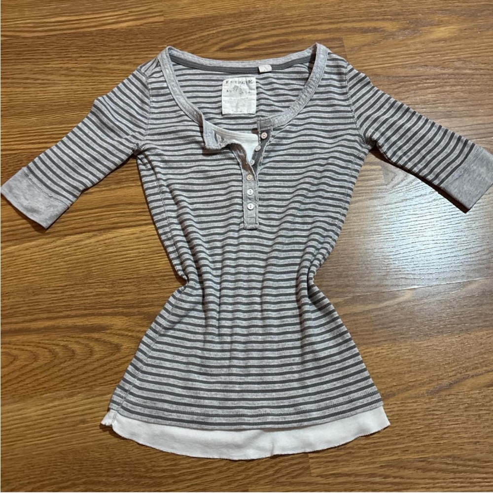 Gray Striped Women's Top